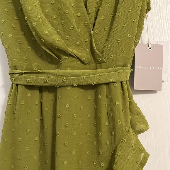 Chelsea28 Flutter Sleeve Faux Wrap Minidress - Picture 4 of 5